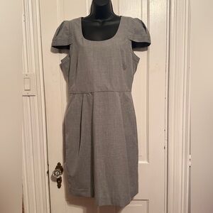 Pippa & Julie Gray Pleated Sheath Dress for Work Size 10